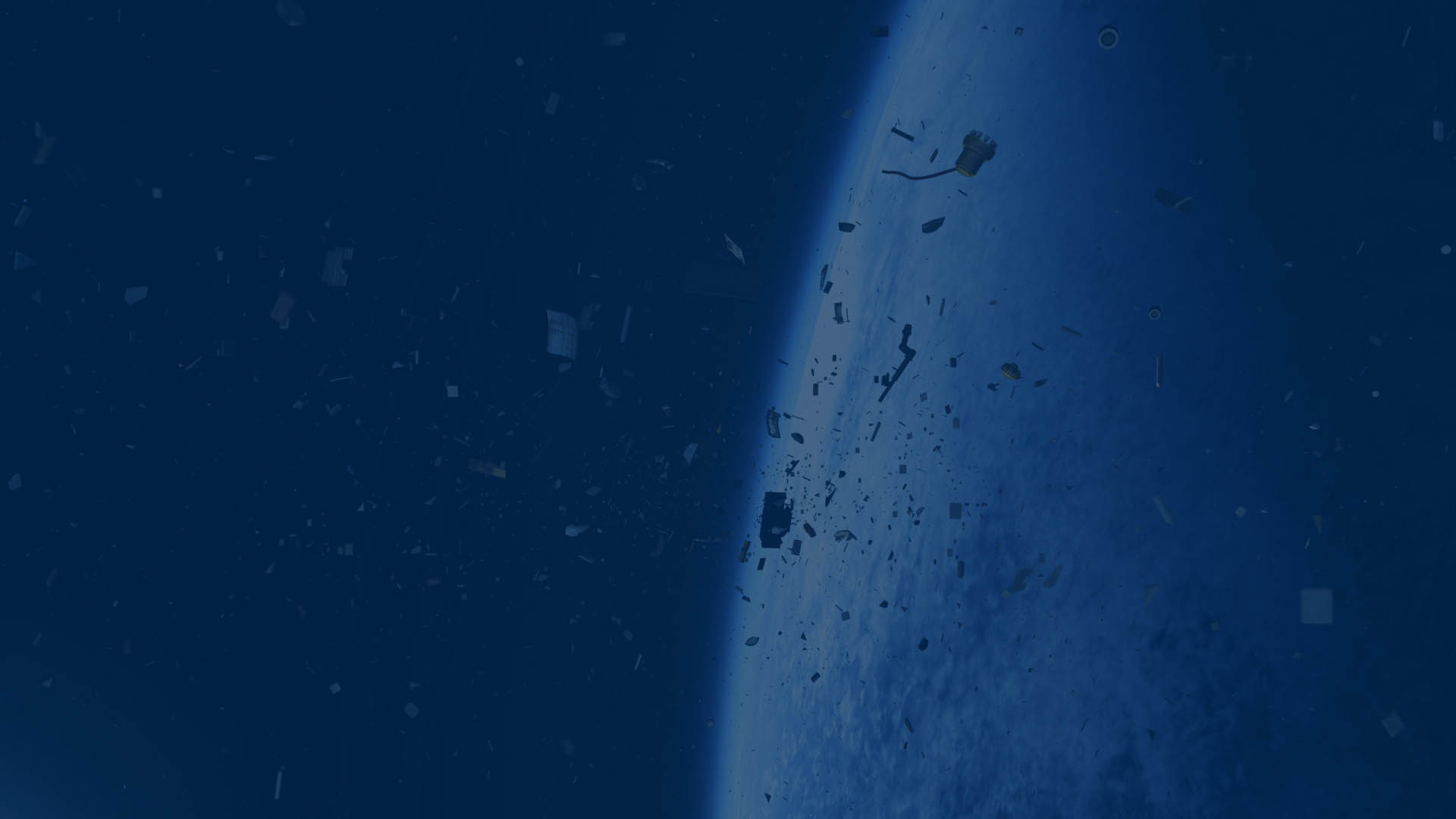 Space debris orbiting Earth
