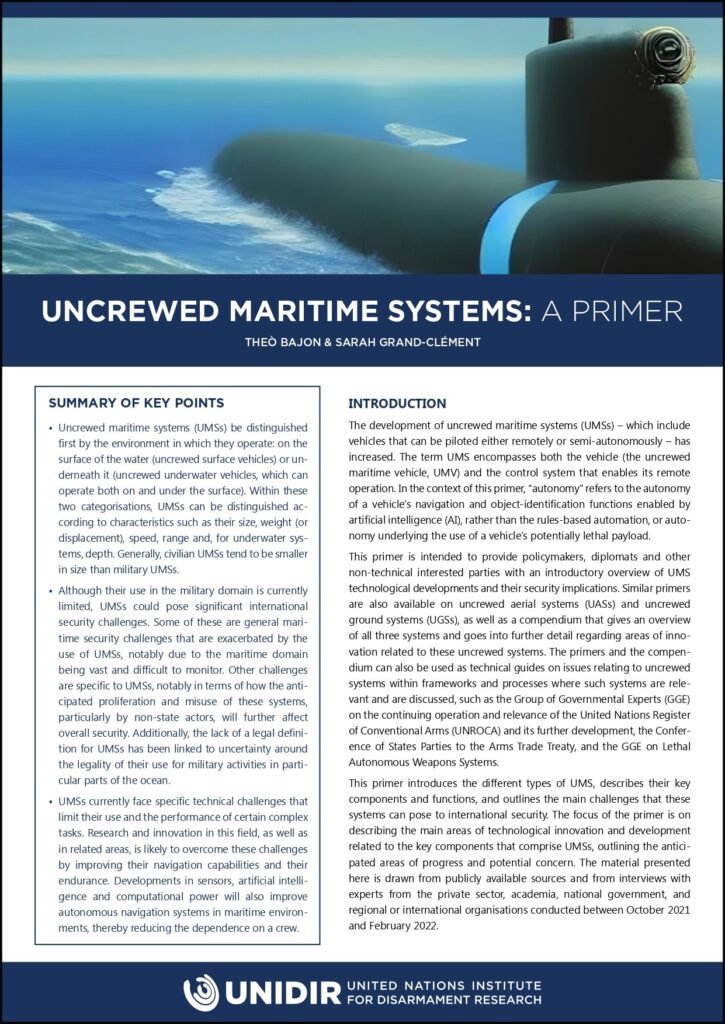 Uncrewed Maritime Systems: A Primer