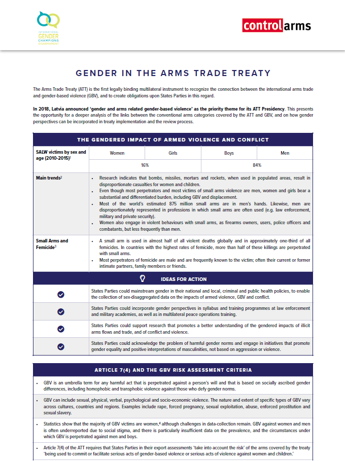 Factsheet on Gender in the ATT