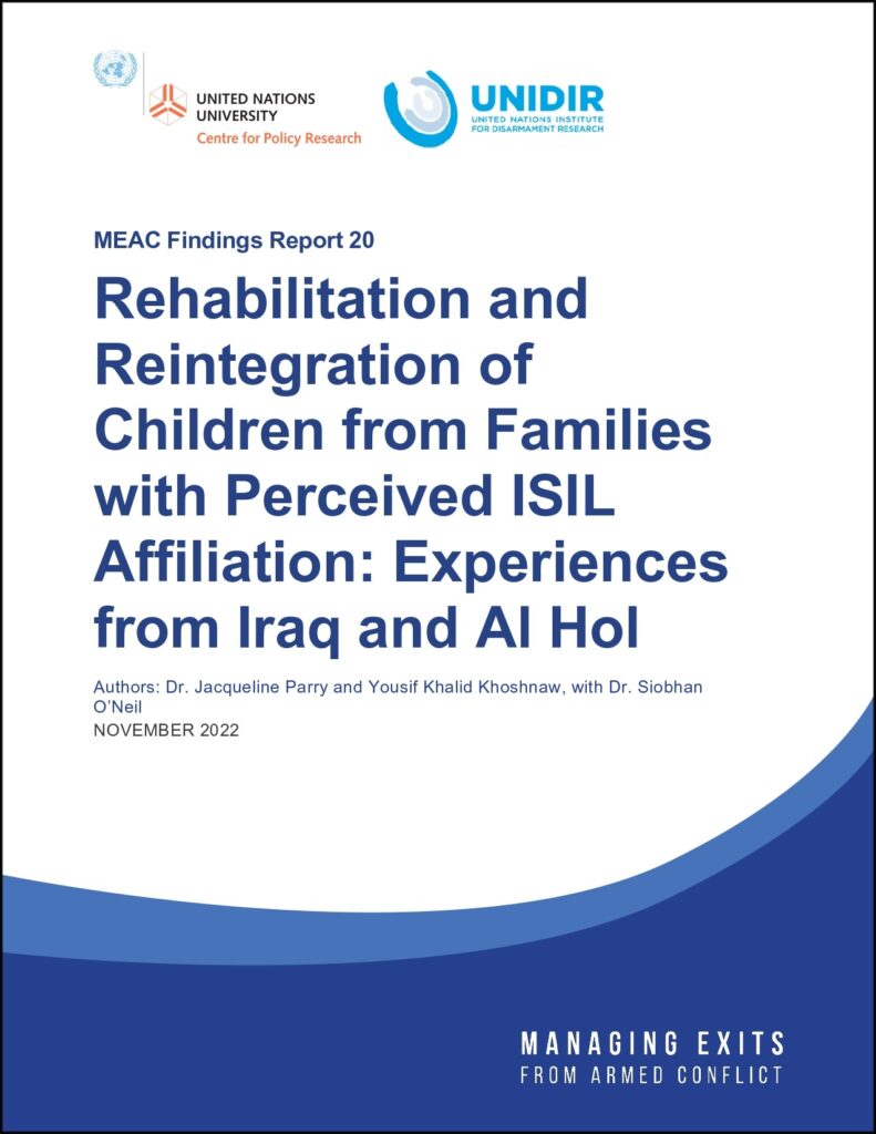 Rehabilitation and Reintegration of Children from Families with Perceived ISIL Affiliation: Experiences from Iraq and Al Hol (Findings Report 20)