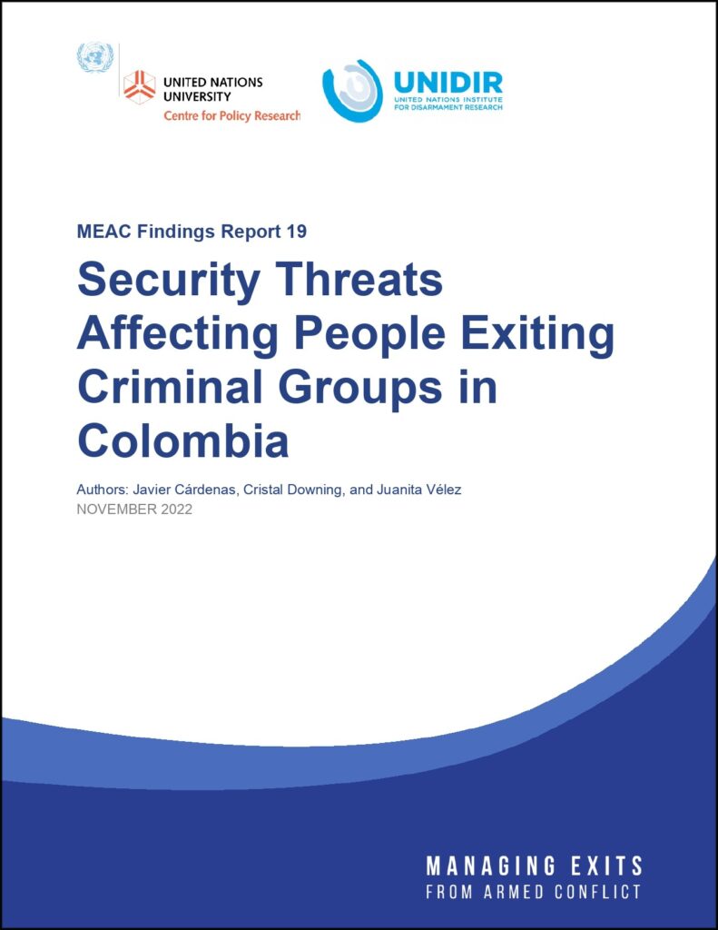 Security Threats Affecting People Exiting Criminal Groups in Colombia (Findings Report 19)