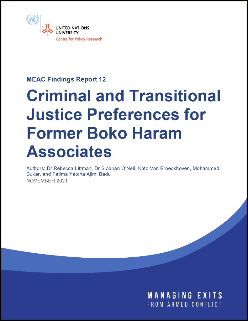 Criminal and Transitional Justice Preferences for Former Boko Haram Associates (Findings Report 12)