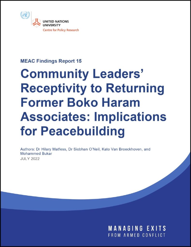 Community Leaders’ Receptivity to Returning Former Boko Haram Associates: Implications for Peacebuilding (Findings Report 15)