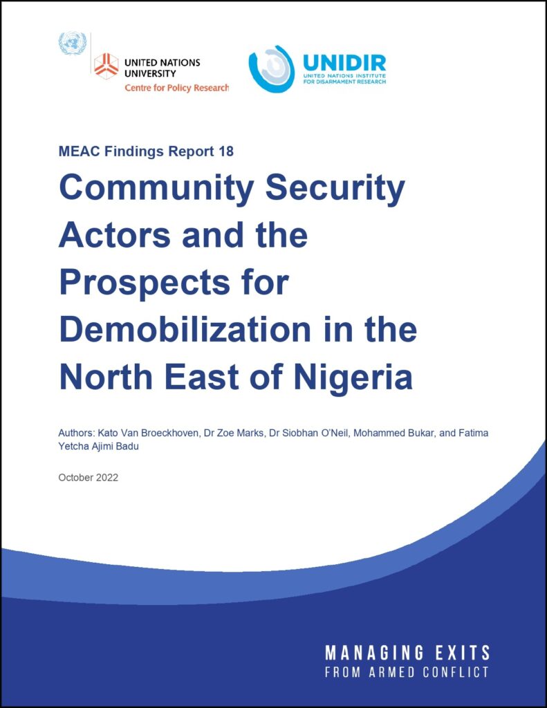 Community Security Actors and the Prospects for Demobilization in the North East of Nigeria (Findings Report 18)