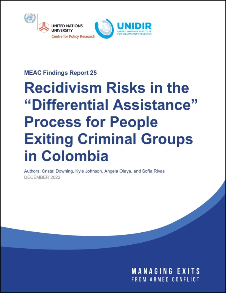 Recidivism Risks in the Differential Assistance Process for People Exiting Criminal Groups in Colombia (Findings Report 25)