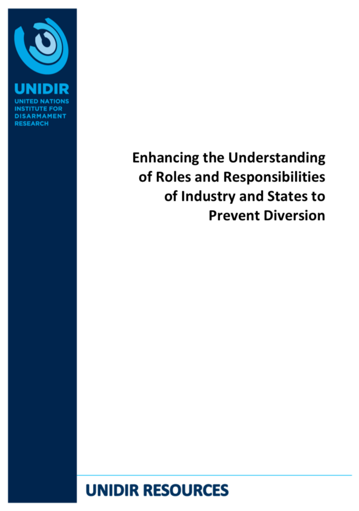 Enhancing the Understanding of Roles and Responsibilities of Industry and States to Prevent Diversion