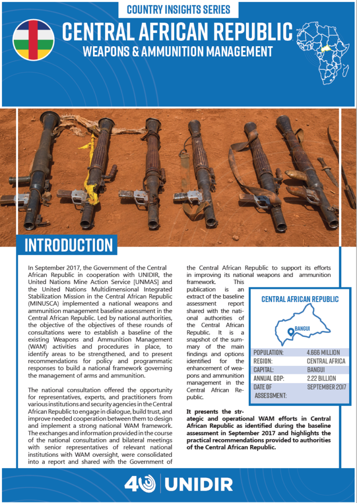 Weapons and Ammunition Management Country Insight: Central African Republic