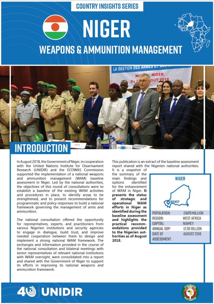 Weapons and Ammunition Management Country Insight: Niger