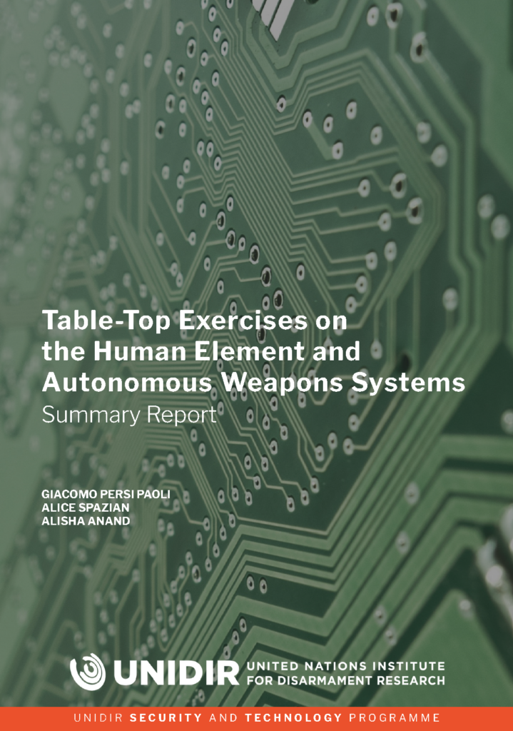 Table-Top Exercises on the Human Element and Autonomous Weapons System