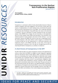 Transparency in the Nuclear Non-Proliferation Regime