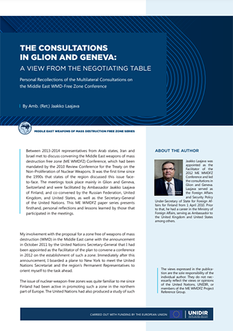 Jaakko Laajava – The Consultations in Glion and Geneva: A View from the Negotiating Table