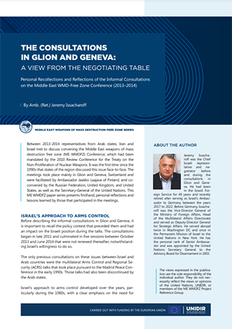 Jeremy Issacharoff – The Consultations in Glion and Geneva: A View from the Negotiating Table