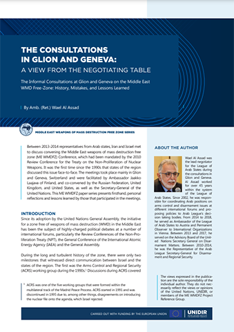 Wael Al Assad – The Consultations in Glion and Geneva: A View from the Negotiating Table