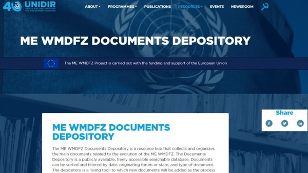 Launch of the Middle East WMD-free zone Documents Depository