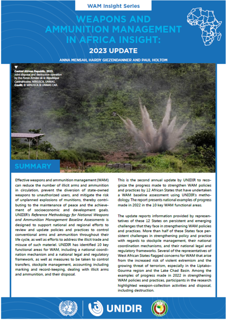 Weapons and Ammunition Management in Africa Insight: 2023 Update