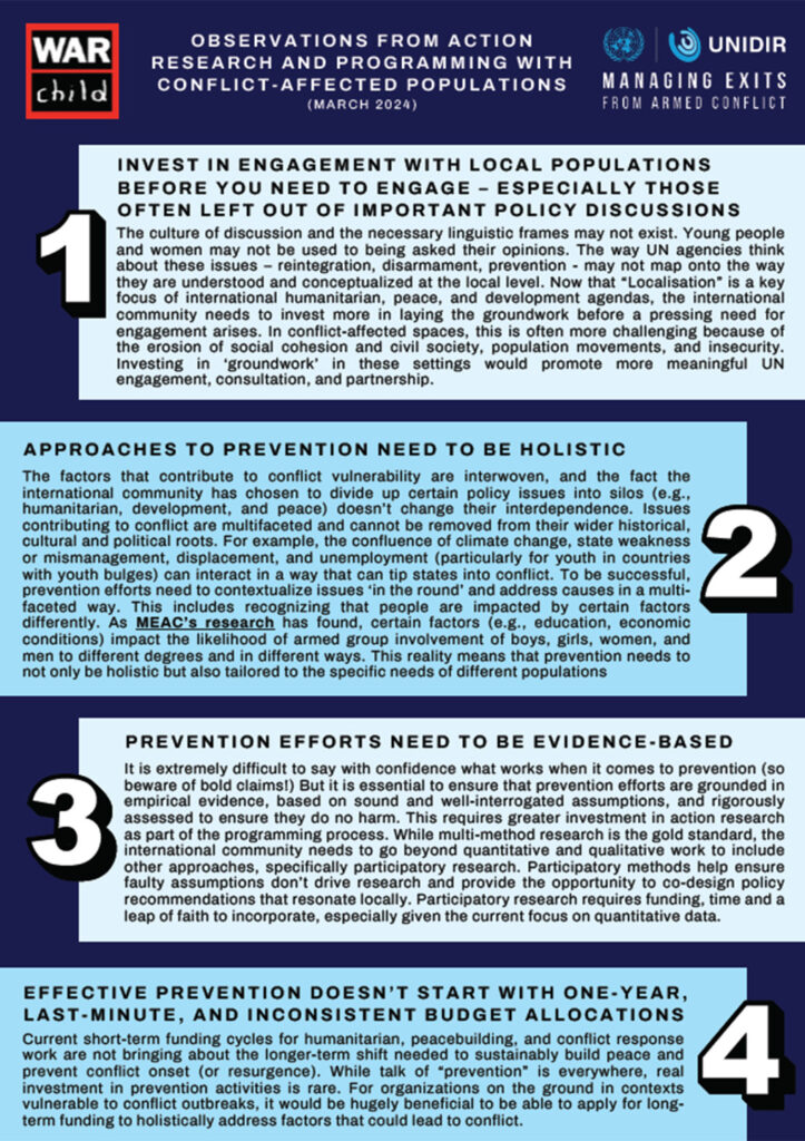 Observations from Action Research and Programming with Conflict-Affected Populations