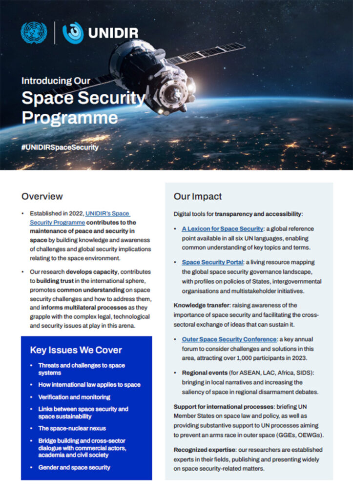 Introducing Our Space Security Programme (Factsheet)