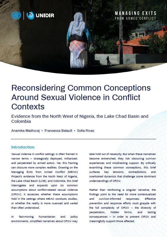 Reconsidering Common Conceptions Around Sexual Violence in Conflict Contexts: Evidence from the North West of Nigeria, the Lake Chad Basin and Colombia