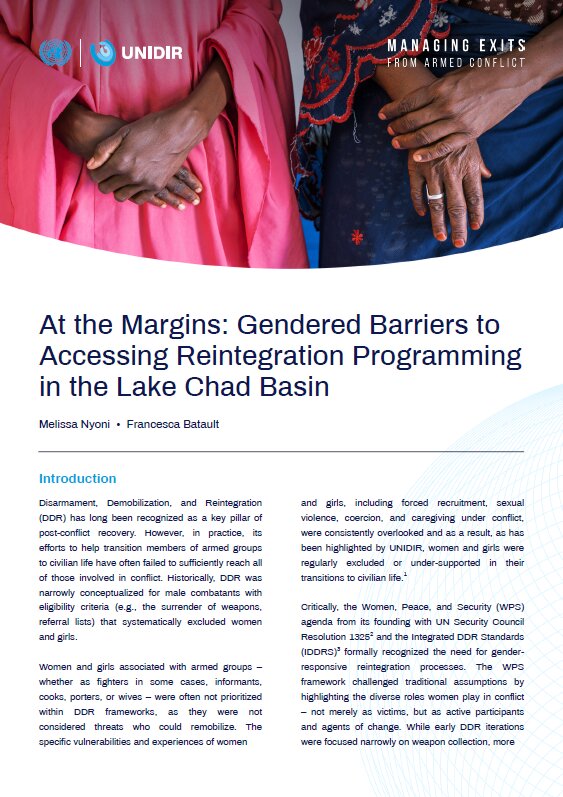 At the Margins: Gendered Barriers to Accessing Reintegration Programming in the Lake Chad Basin