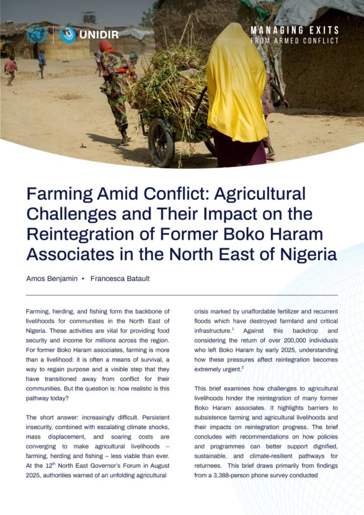 Farming Amid Conflict: Agricultural Challenges and their Impact on the Reintegration of Former Boko Haram Associates in the North East of Nigeria
