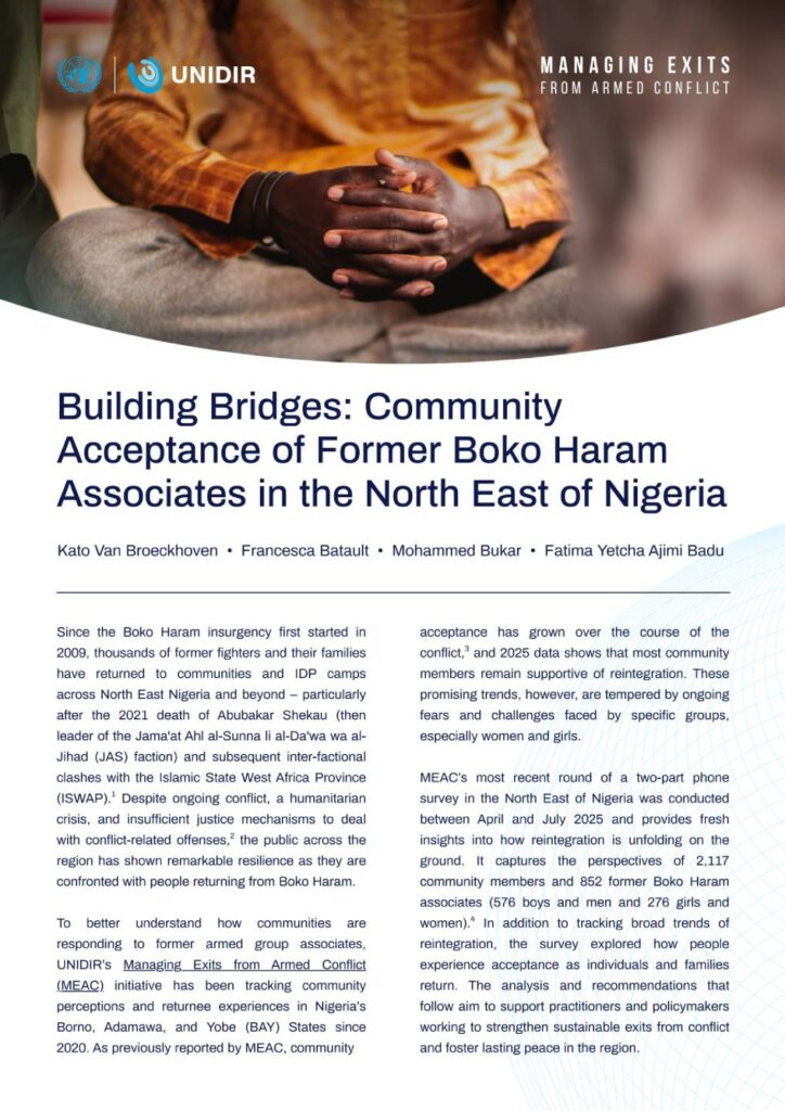 Building Bridges: Community Acceptance of Former Boko Haram Associates in the North East of Nigeria