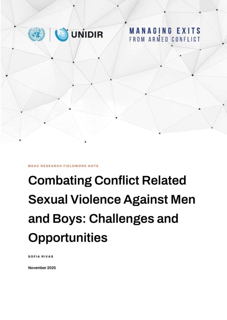 Combating Conflict Related Sexual Violence Against Men and Boys: Challenges and Opportunities