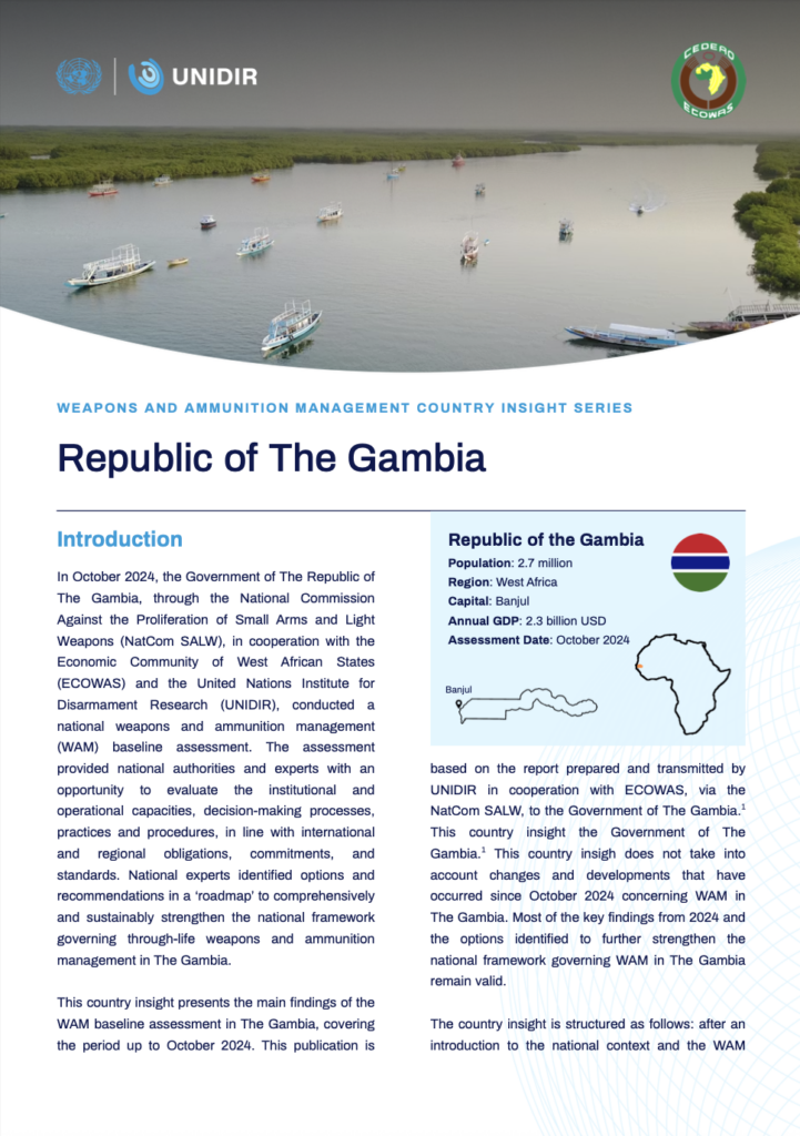 Weapons and Ammunition Management Country Insight: Republic of The Gambia