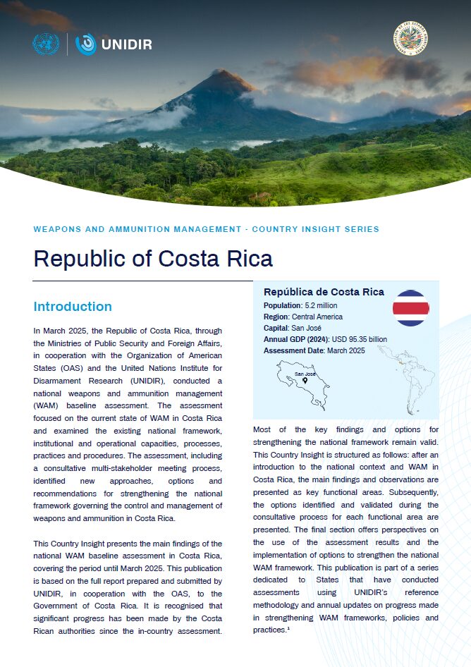 Weapons and Ammunition Management Country Insight: Republic of Costa Rica
