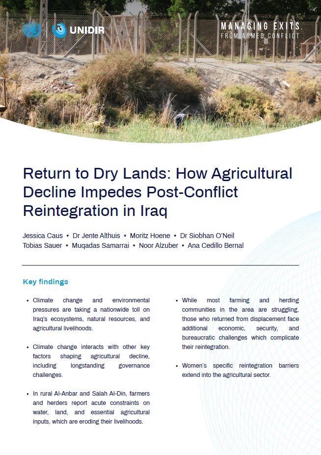 Return to Dry Lands: How Agricultural Decline Impedes Post-Conflict Reintegration in Iraq