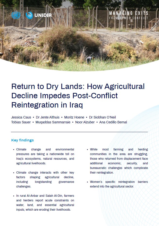 Return to Dry Lands: How Agricultural Decline Impedes Post-Conflict Reintegration in Iraq