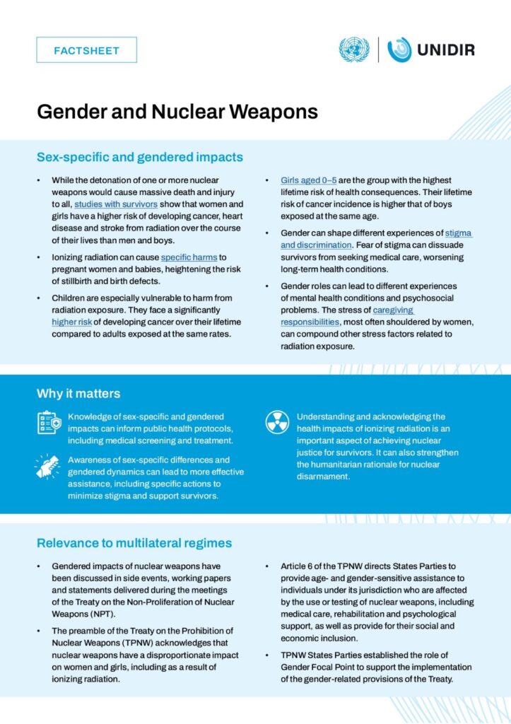 Factsheet: Gender and Nuclear Weapons