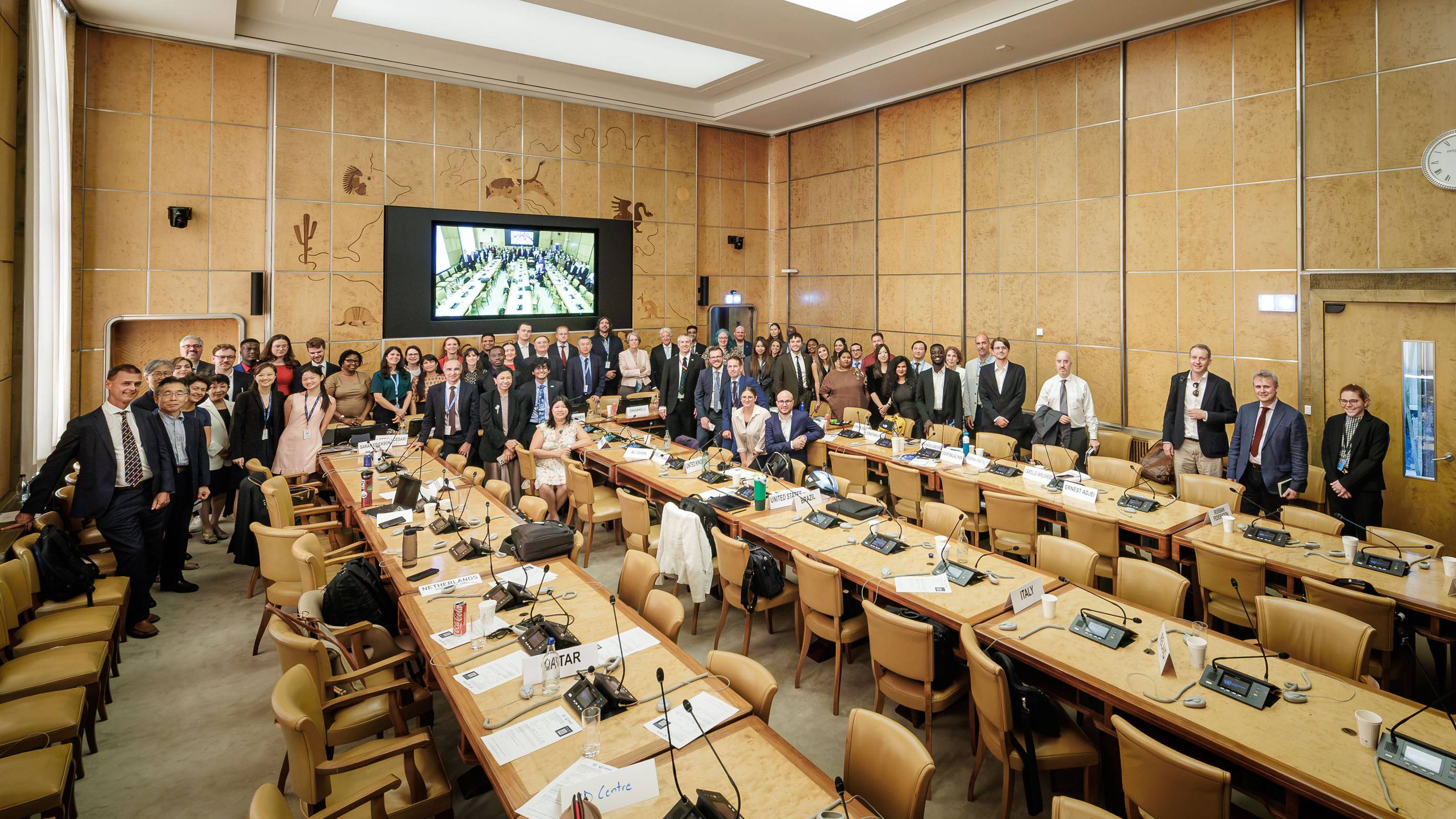 Participants gather for a group photo at the 2026 UNIDIR Outer Space Security Conference.