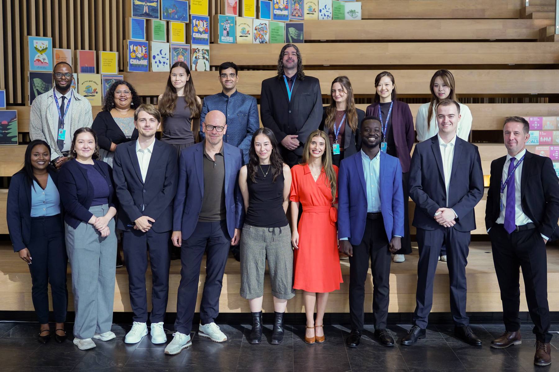 UNIDIR Space Security Programme team and Research Fellows posing for a group photo.